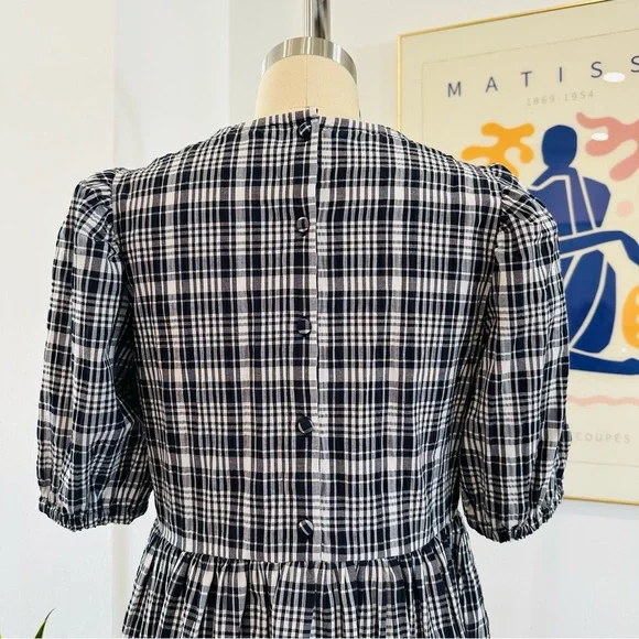 Fat Face Blue and White Checkered Babydoll Dress - Picture 12 of 16